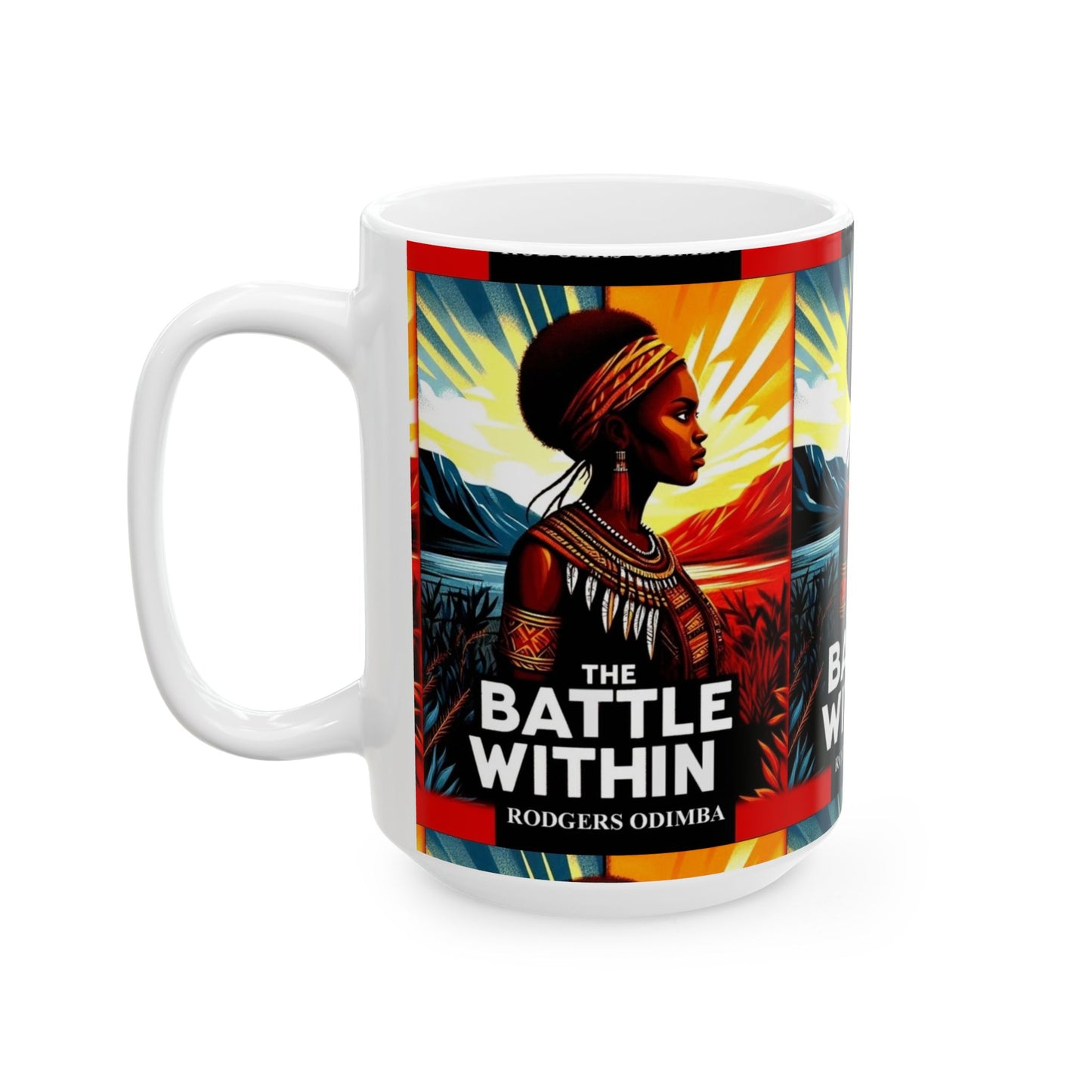Empowering Ceramic Mug - The Battle Within, Inspirational Gift, Motivational Drinkware, Unique Home Decor, Black Art Mug
