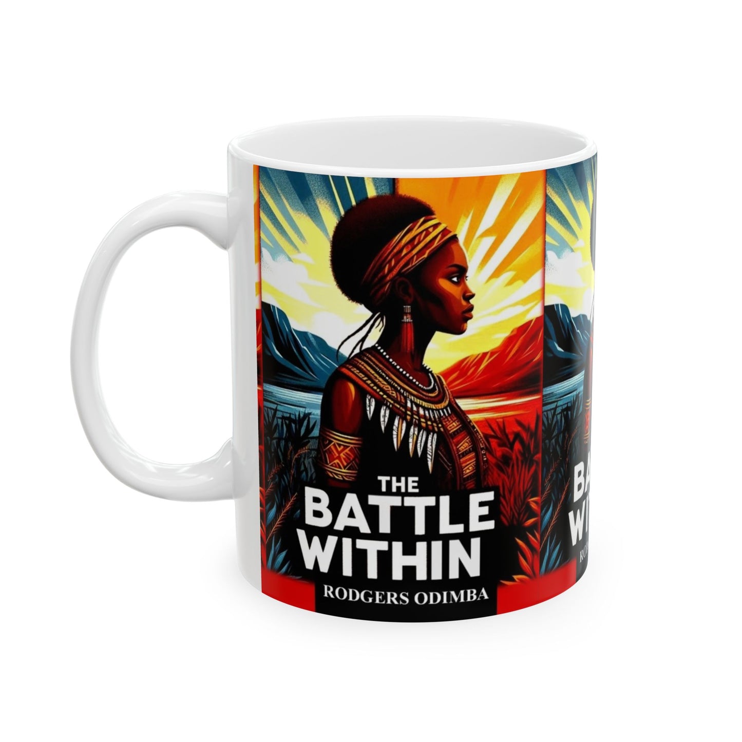 Empowering Ceramic Mug - The Battle Within, Inspirational Gift, Motivational Drinkware, Unique Home Decor, Black Art Mug