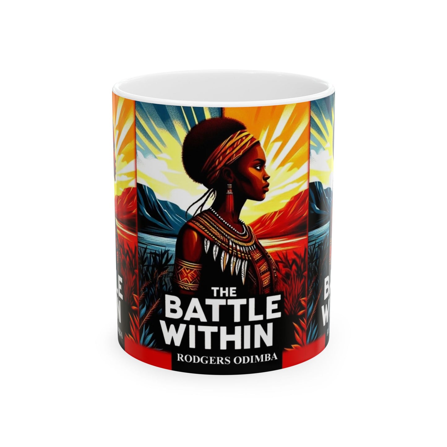 Empowering Ceramic Mug - The Battle Within, Inspirational Gift, Motivational Drinkware, Unique Home Decor, Black Art Mug