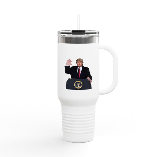 Donald Trump Insulated Travel Mug, 40oz - Perfect for Coffee Lovers, Political Enthusiasts, Gifts for Him, Party Favors, Travel Accessory