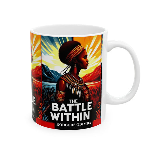 Empowering Ceramic Mug - The Battle Within, Inspirational Gift, Motivational Drinkware, Unique Home Decor, Black Art Mug