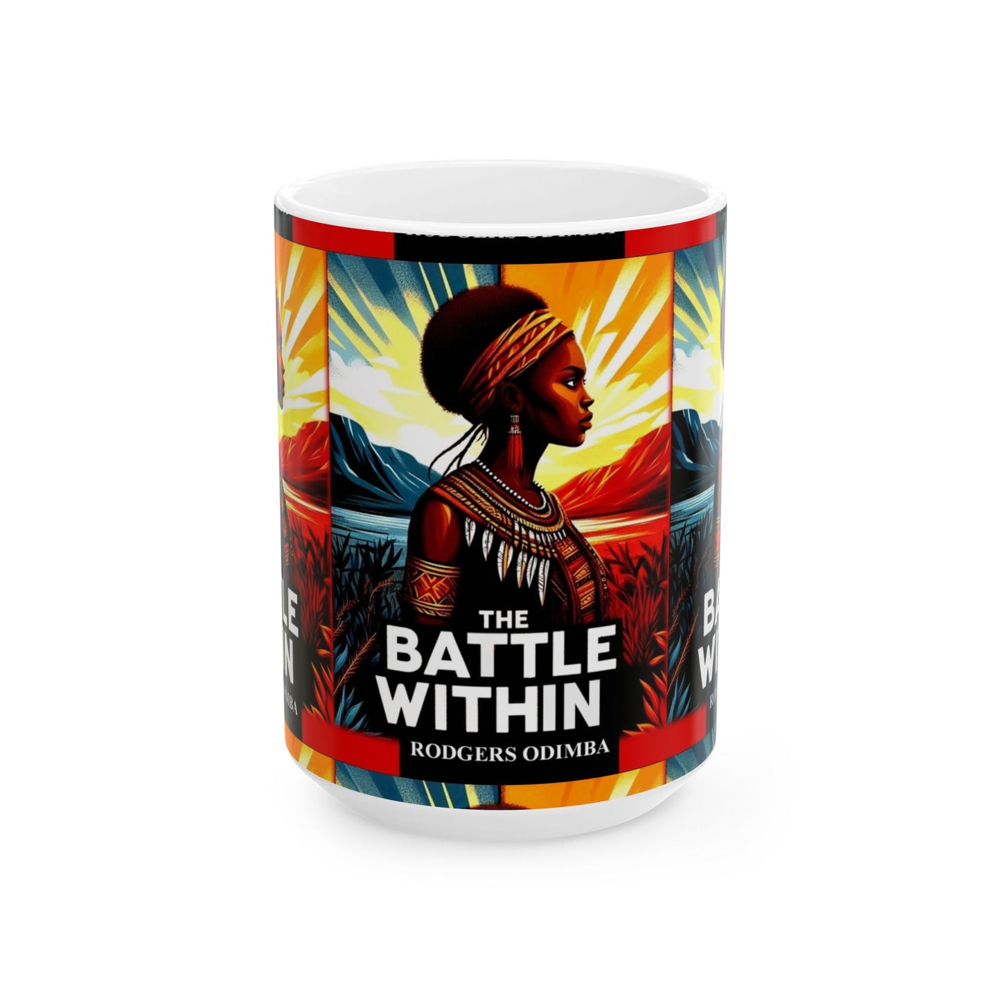 Empowering Ceramic Mug - The Battle Within, Inspirational Gift, Motivational Drinkware, Unique Home Decor, Black Art Mug